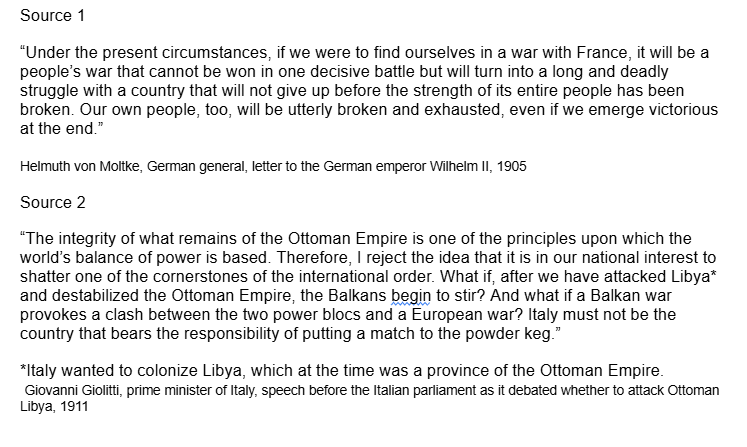 <p><span>Looking at source 1, why might France and Germany end up fighting again in 1905?</span></p>