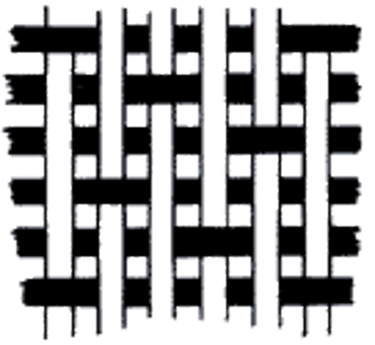 <p>In a satin weave, the warp yarn floats over multiple weft yarns before passing under one.</p>