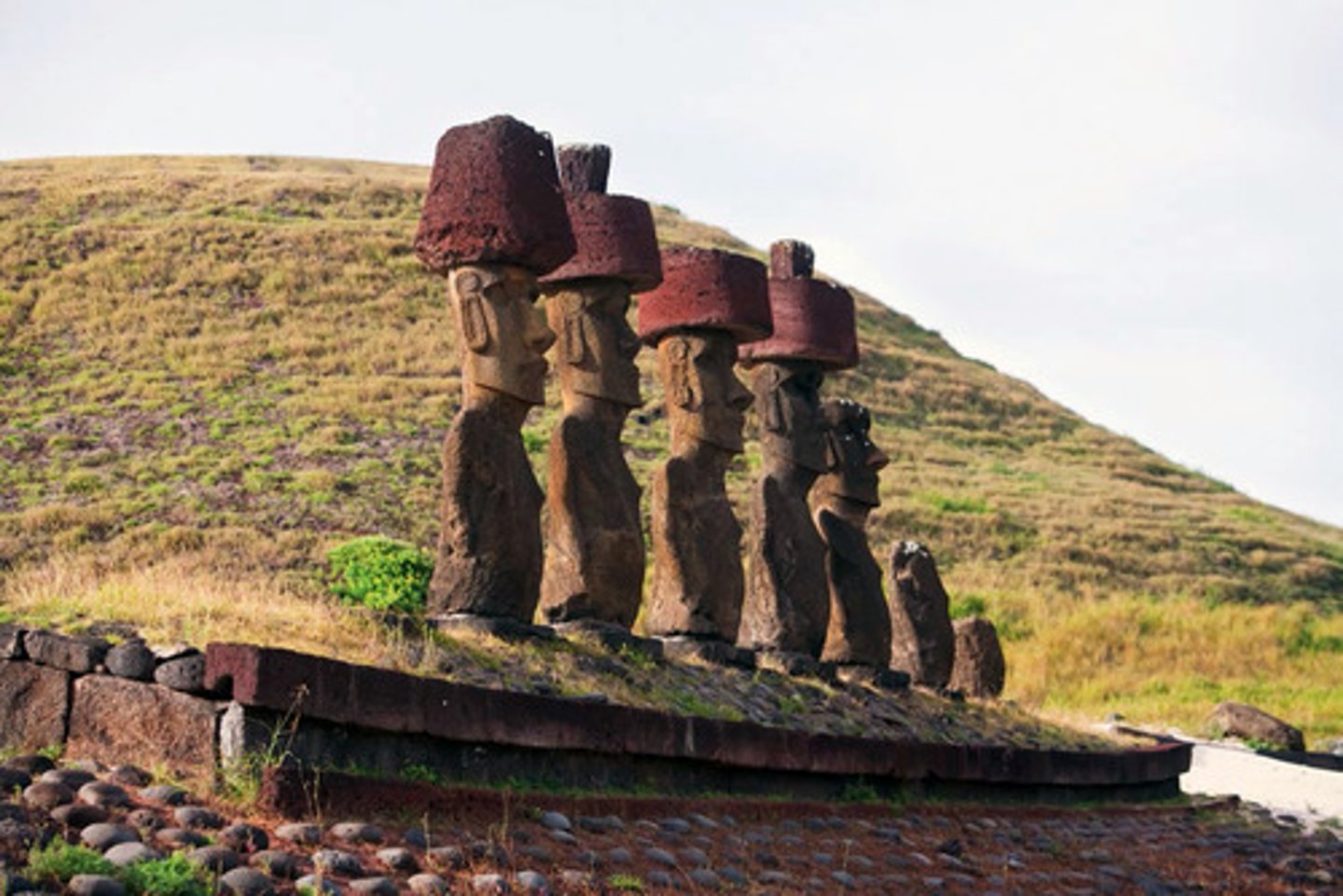 <p>large stone sculptures found on Easter Island</p>