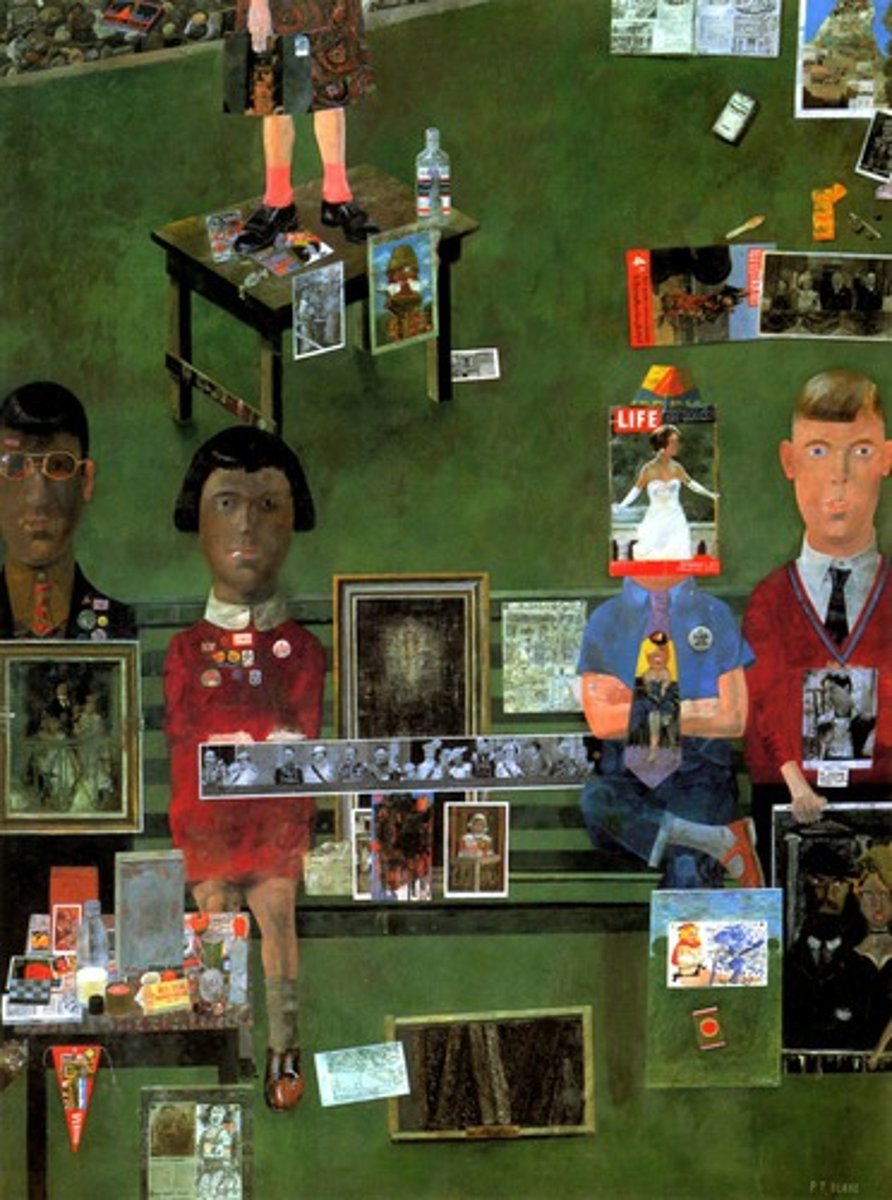 <p>Peter blake, combination of high art and low art</p>