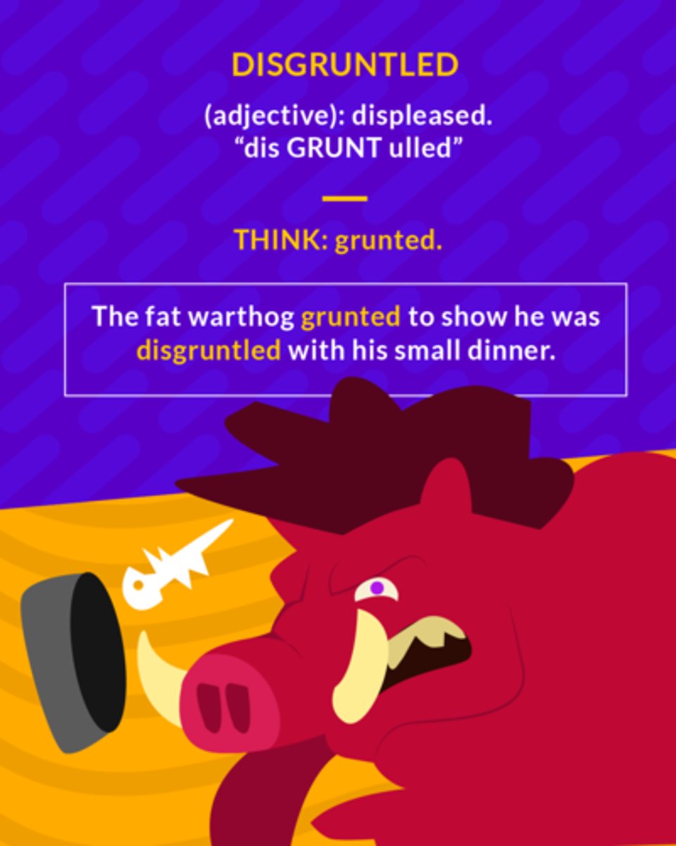 <p>(adj.) angry or dissatisfied</p>
