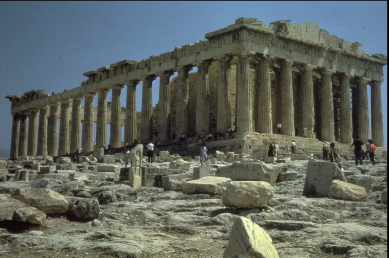 <p>location: Athens</p><p>date: 447-438 BCE</p><p>material: marble</p><p>historical period: High classical period</p><p>Architects: Iktinos and Kallikrates</p><p>head sculptor: Phidias </p>