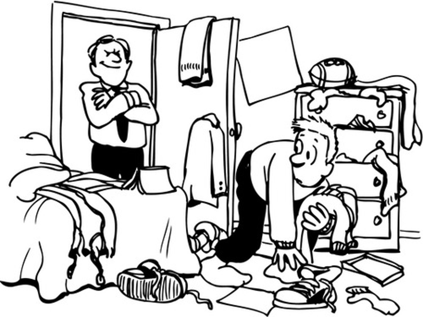 <p>I tidy up my room</p>