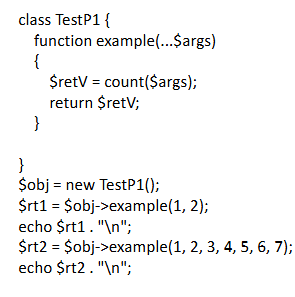 <p>uses <strong>variable-length arguments</strong> (also called variadic functions) to accept flexible number of arguments</p><p></p><p></p>