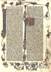 there is a process to create a book, a period when punctuation was very new still, and they would use the red letters for a beginning of a sentences