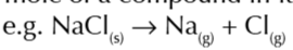 <p>enthalpy change when 1 mole of a compound in its standard state is converted to gaseous atoms</p>
