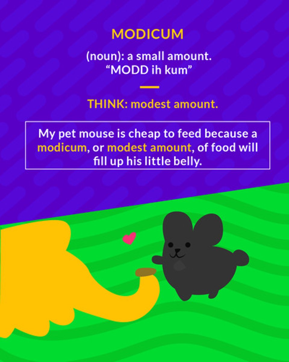 <p>(noun) a small amount</p>