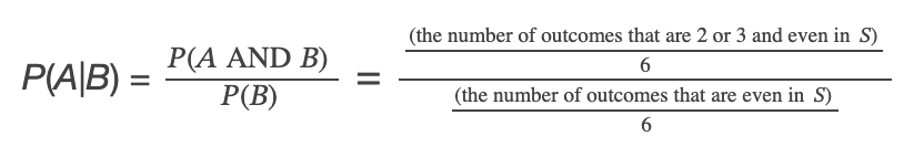 Formula for P(A|B)