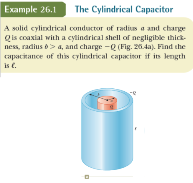 Derive equation for cylindrical capacitor