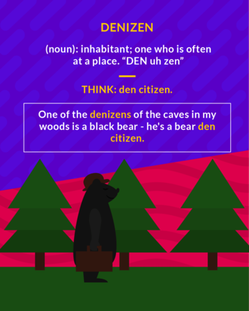 <p>(n.) an inhabitant, resident; one who frequents a place</p><p>(noun) inhabitant</p>