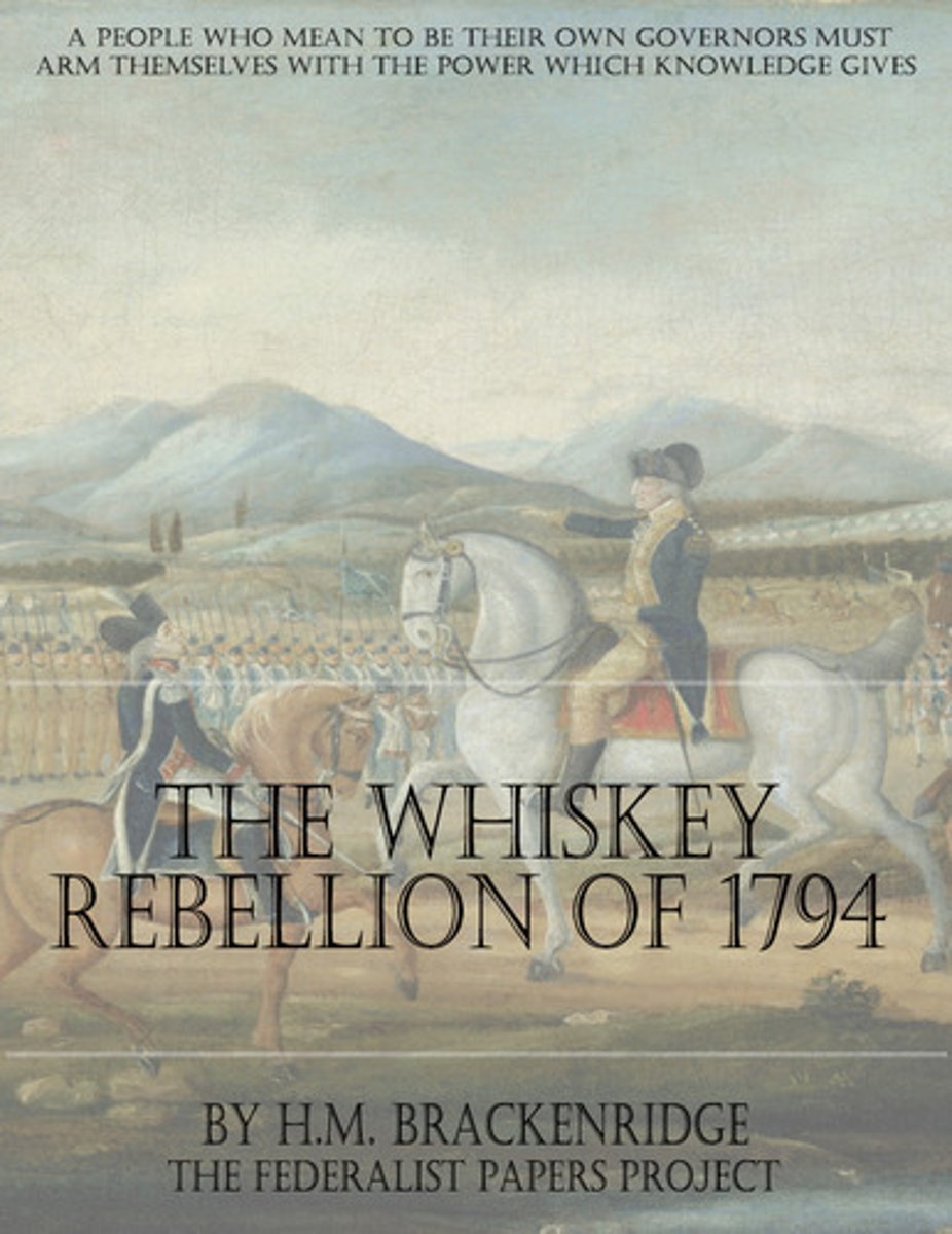 <p>In 1794, a group of farmers in western Pennsylvania, refused to pay a federal excise tax (tax on a specific product) on whiskey they were producing. President Washington responded by using 15,000 militiamen to stop the rebellion with almost no bloodshed. (p. 113)</p>