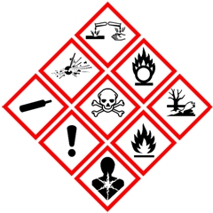 <p>Shortened to GHS. In 2003, it was developed to classify hazards. It consists of 9 universal pictogram symbols in a diamond shape.</p>