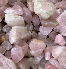 <p>quartz varieties- rose quartz silicates </p>