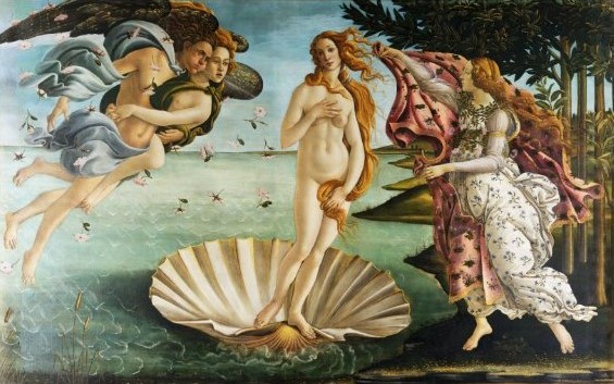 <p><strong>Birth of Venus</strong></p><p>Sandro Botticelli</p><p>Early Italian Renaissance</p><p>1484-1486</p><p>Tempera on canvas</p>