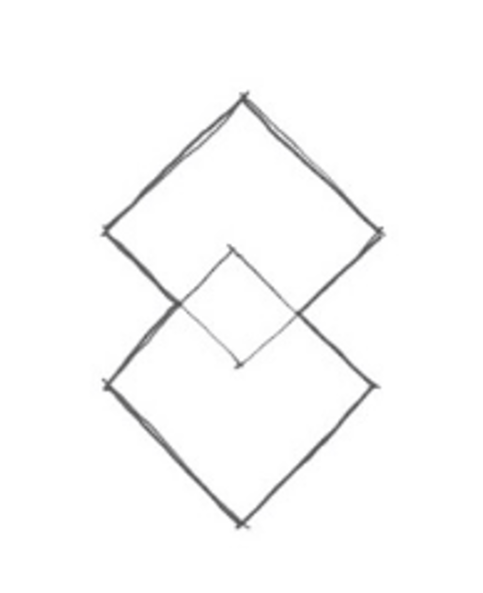 <p>forms interpenetrate each other's space; the forms need not share any visual traits</p>