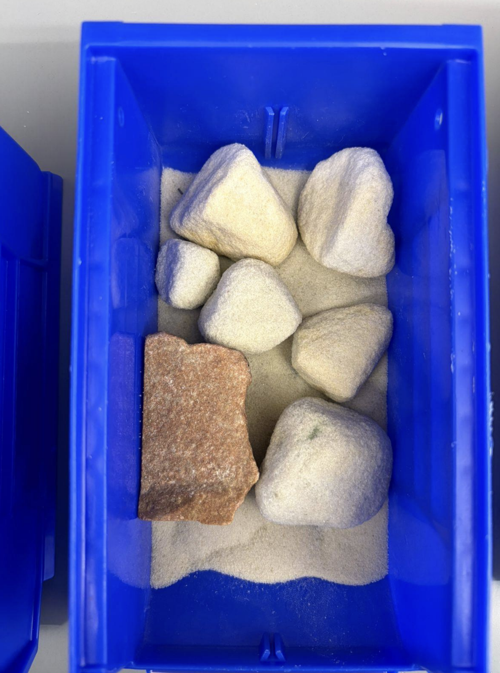 <p>Composition: Clastic</p><p>Grain Size: Sand</p><p>Grain Roundness: Rounded</p><p>Grain Arrangement (Sorting): Well Sorted</p><p></p>