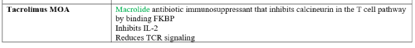 <p>b. tacrolimus</p><p>this is because tacrolimus inactivates TCR signaling, and TCRs are involved in adaptive immunity</p>