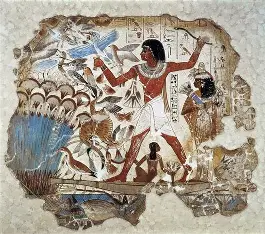 <p>Ancient Egypt: Nebanum Hunting Birds in the Marshes, Thebes, 1350 BCE</p>