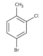 <p>The correct name for</p><p>A) 2-chloro-4-bromotoluene.</p><p>B) o-chlorobromotoluene.</p><p>C) 1-bromo-3-chloro-4-methylbenzene.</p><p>D) 4-bromo-2-chlorotoluene.</p><p>E) p-chlorobromotoluene.</p>