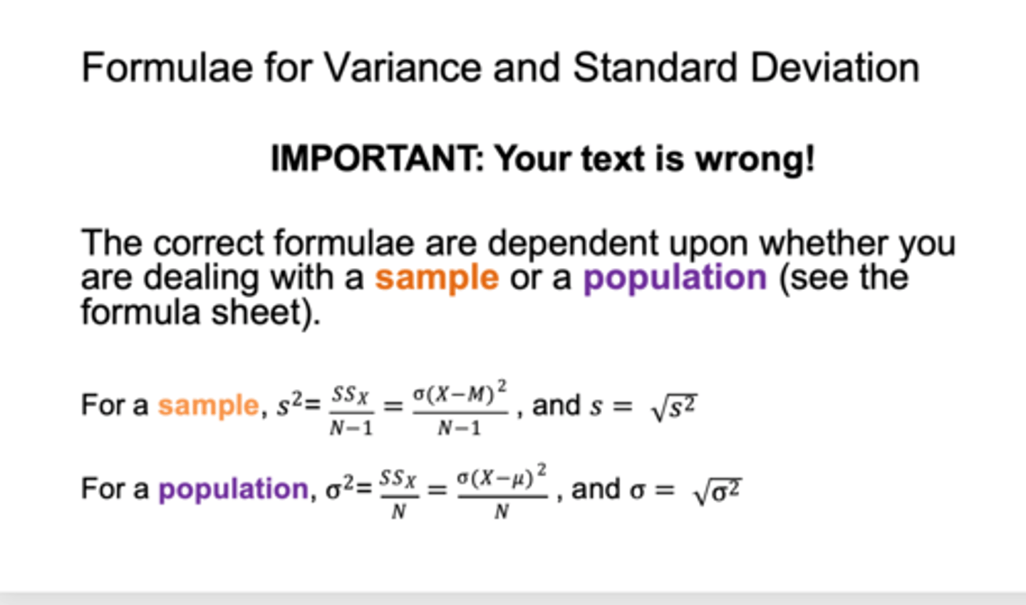 <p>when dealing with variance sample and population variance</p>