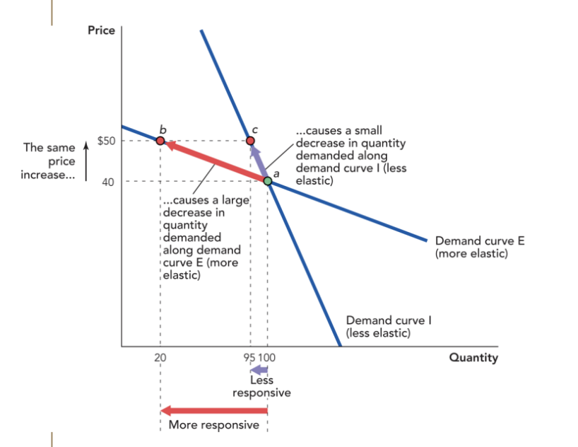 <p>Is Demand Curve I or Demand Curve E more elastic and explain why.</p>