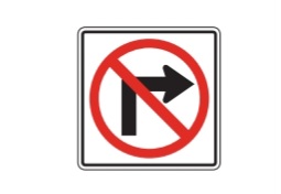 <p>the no right turn sign means</p>