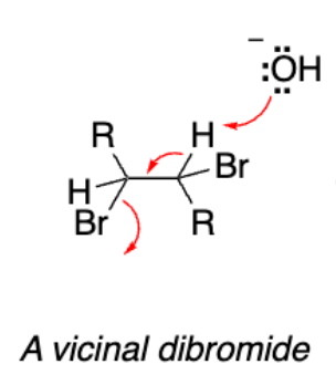 <p>Vicinal dibromide from addition reaction</p>