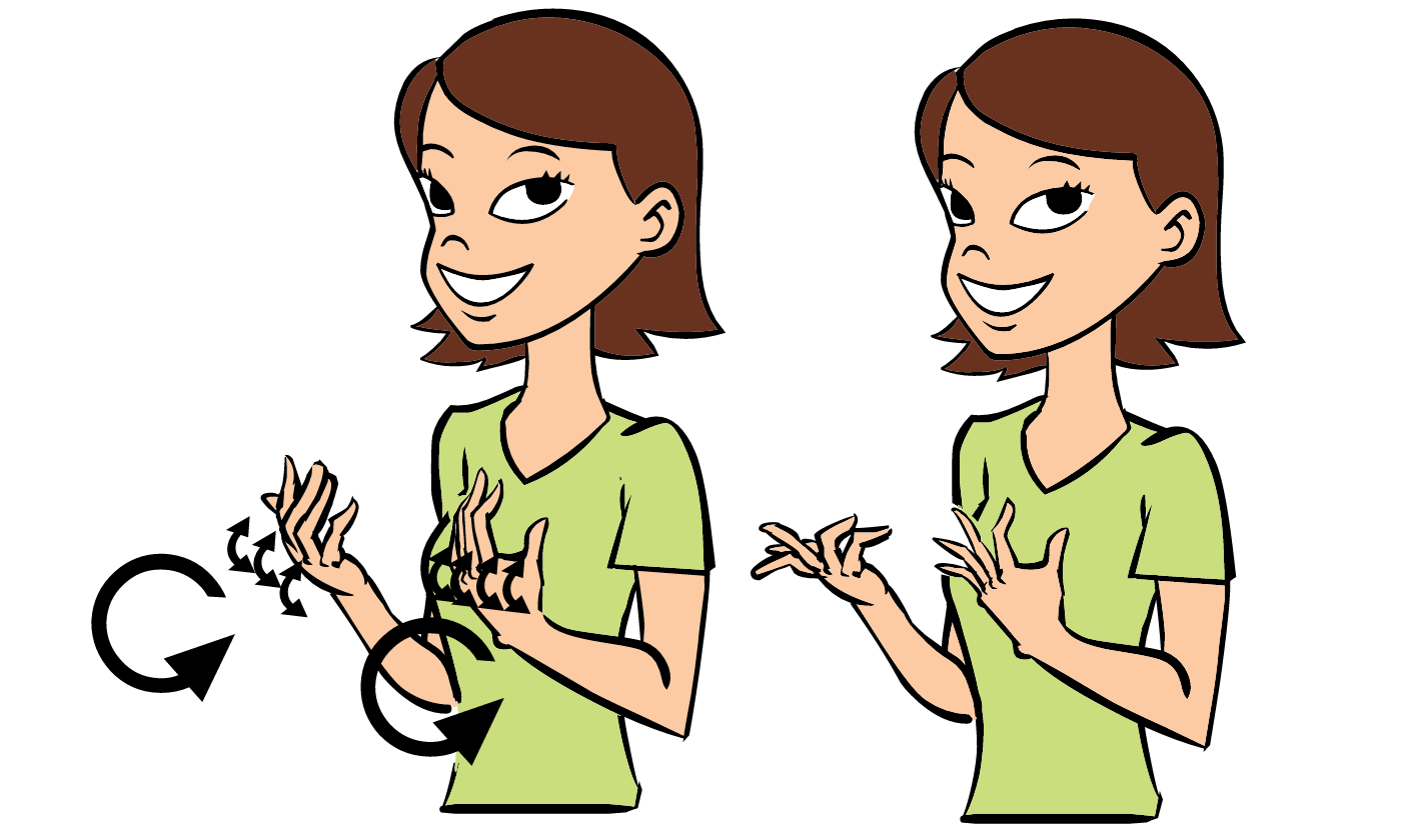 <p>Move finger back and forth on both hands </p>