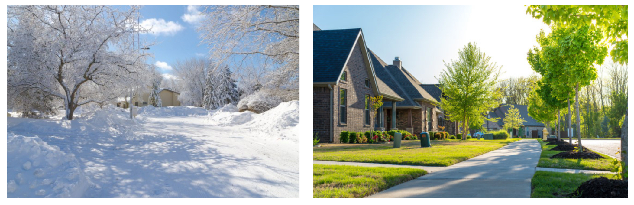 <ul><li><p>In the same place, one day is sunny and one day is snowing:</p><ul><li><p>The sunny day will heat up more than the snowy day since some of the heat will be allocated to melting snow.</p></li></ul></li></ul><p></p>