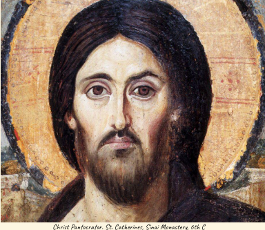 <p>Shift towards a more abstract but also a universal forms, away from the naturalism and freedom of antiquity</p><ul><li><p>born from a faith-based approach, and relied on stylization (non-realistic style</p></li><li><p>Pagan influences and style characterized by Christianity</p></li><li><p>Early depiction of jesus (reminiscent of roman gods such as Apollo, wearing roman military clothing)</p></li><li><p>ex. Christ Pantocrator, St. Catherines, Sinai Monastery, 6th century</p><ul><li><p>depiction of jesus; two sides of face, one side is kinder and one is more the just; showed stylistic choices vs. realistic</p></li></ul></li></ul><p></p>