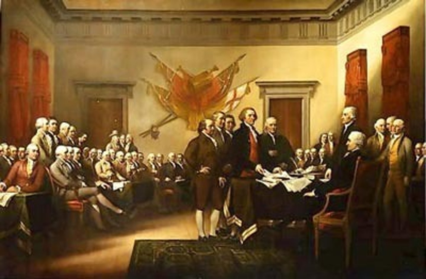 <p>It met in 1776 and drafted and signed the Declaration of Independence, which justified the Revolutionary War and declared that the colonies should be independent of Britain.</p>