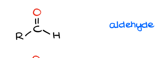 <p>carbonyl with at least one hydrogen attached (–CHO)</p>