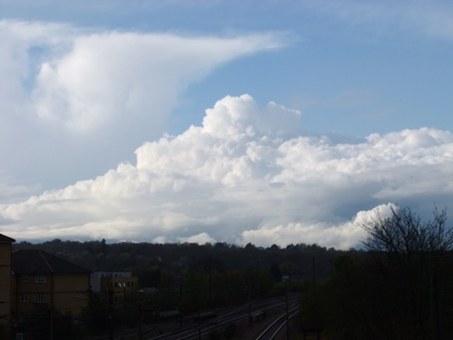<p>white, puffy clouds that look like pieces of floating cotton. Cumulus clouds are often called "fair-weather clouds". The base of each cloud is flat and the top of each cloud has rounded towers. When the top of the cumulus clouds resemble the head of a cauliflower, it is called cumulus congestus or towering cumulus. These clouds grow upward and they can develop into giant cumulonimbus clouds, which are thunderstorm clouds.</p>