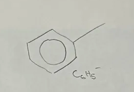 <p>Phenyl Functional Group</p><p>end with - benzene </p><p>C<sub>6</sub>H<sub>5</sub><sup>-</sup></p>
