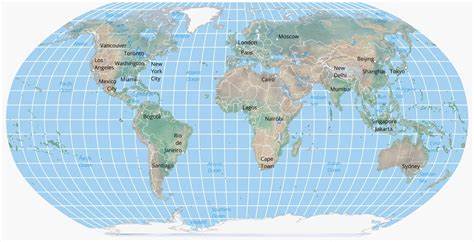 <p>map projection that shows entire world</p><ul><li><p>distortion in the poles</p><p></p></li></ul>
