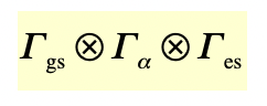 <p>for any process that involves the absorption of light, the transition is allowed, if and only if, the triple product contains the <strong>totally symmetric representation</strong></p><p>Γgs = <strong>always totally symmetric ~ 1</strong></p><p>Γes = <strong>Γvib = TREAT EACH VIBRATION SEPARATELY</strong></p><p>Γ(a) = symmetry of the polarisability operator = sum of x², y², and z², xy, xz, yz representations in the point group</p>