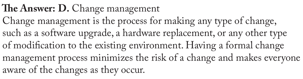 <p> Change management</p>