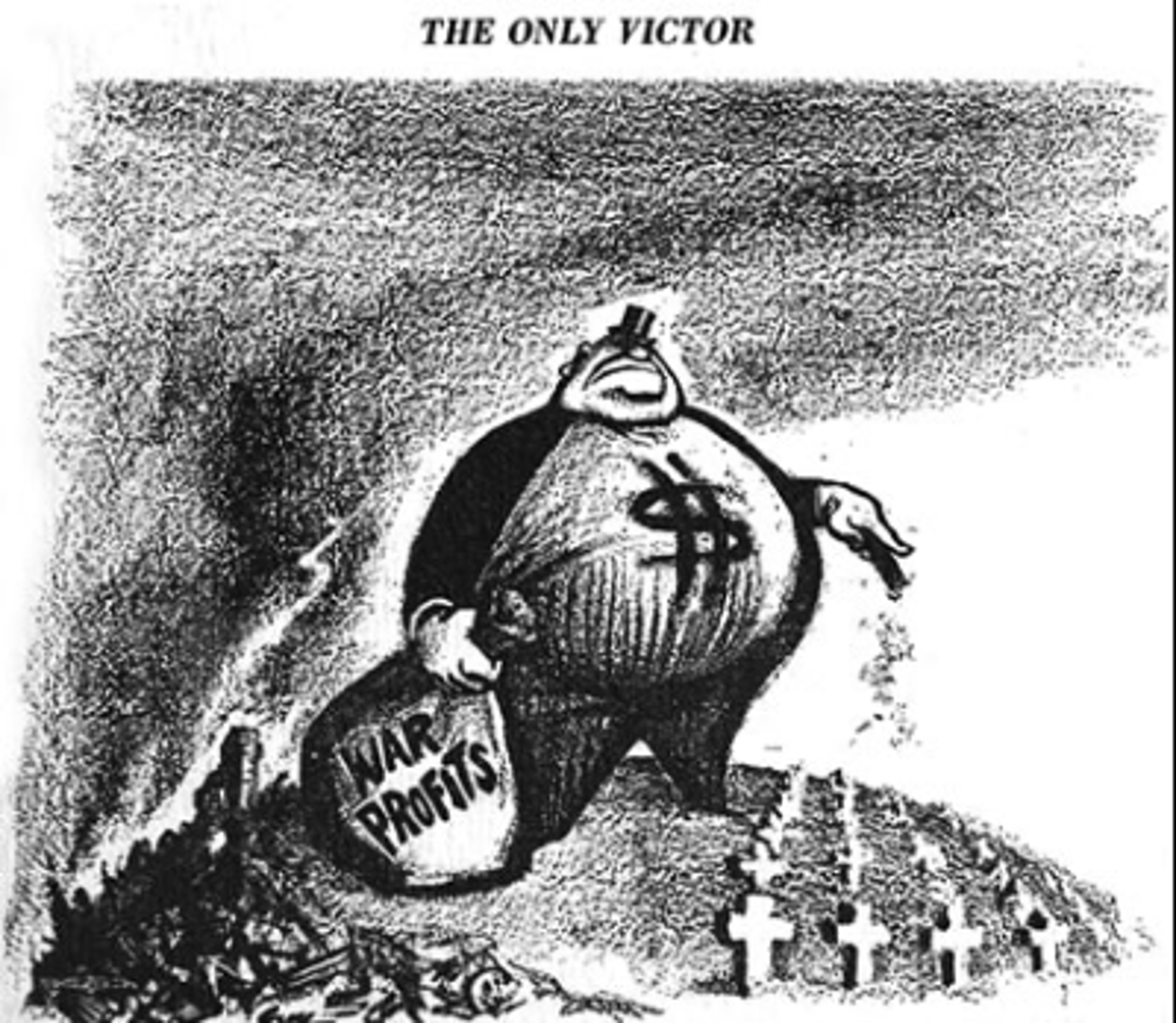 <p>In 1934 Senator Gerald P. Nye of North Dakota held hearings to investigate the country's involvement on WW1; this committee documented the huge profits that arms factories had made during the war</p>
