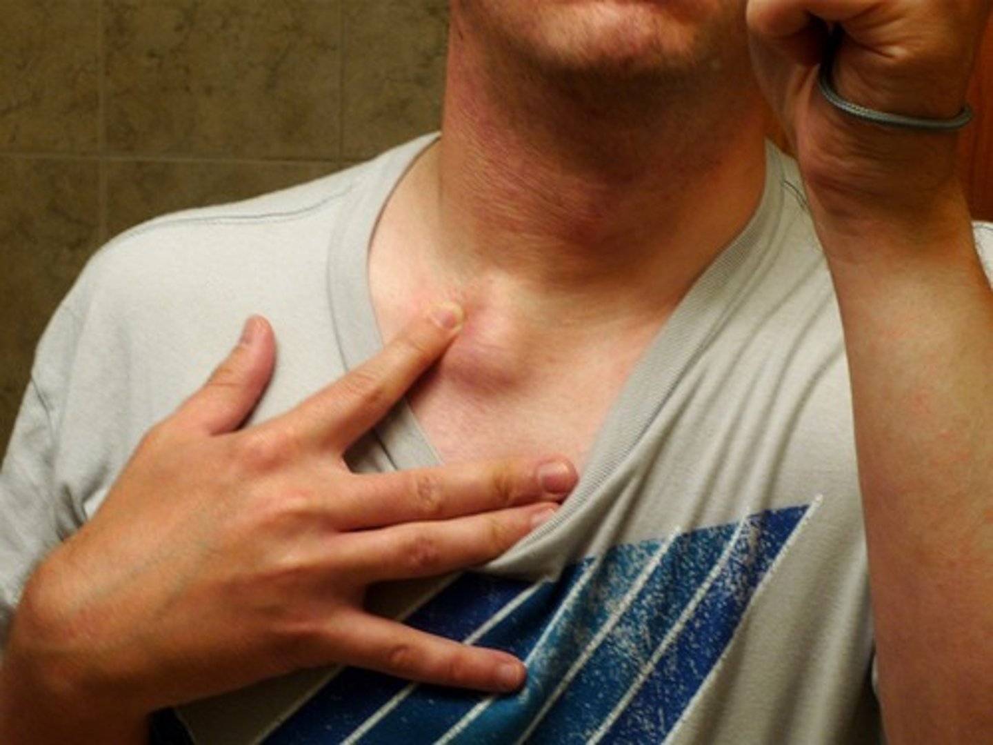 <p>(n.) a small hard part of something smooth, soft, or continuous</p>