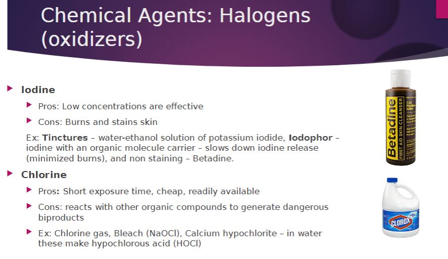 <p>Chemical agents: Halogens</p>