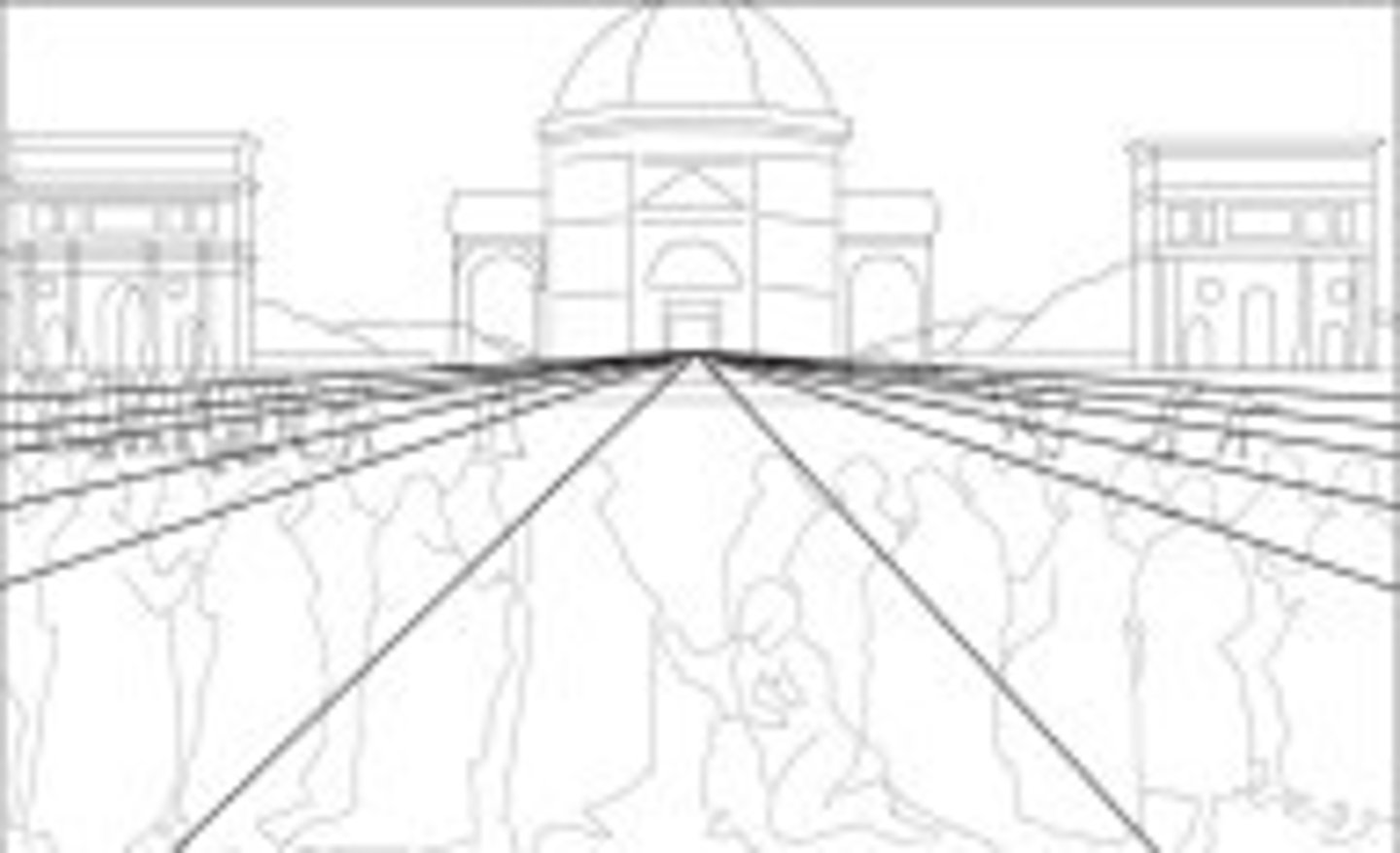 <p>Lines that draw the viewer back in space to a common point, called the vanishing point. Paintings, however, may have more than one vanishing point, with "these lines" leading the eye to several parts of the work.</p>