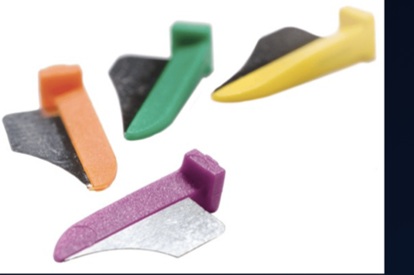<p>protect adjacent teeth</p><p>expensive + sharp</p>