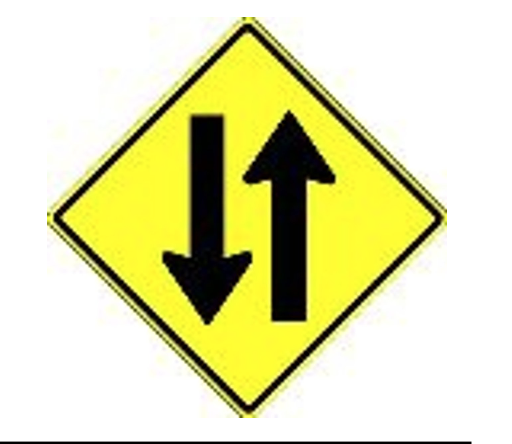 <p>What does a Two-Way Traffic sign indicate?</p>