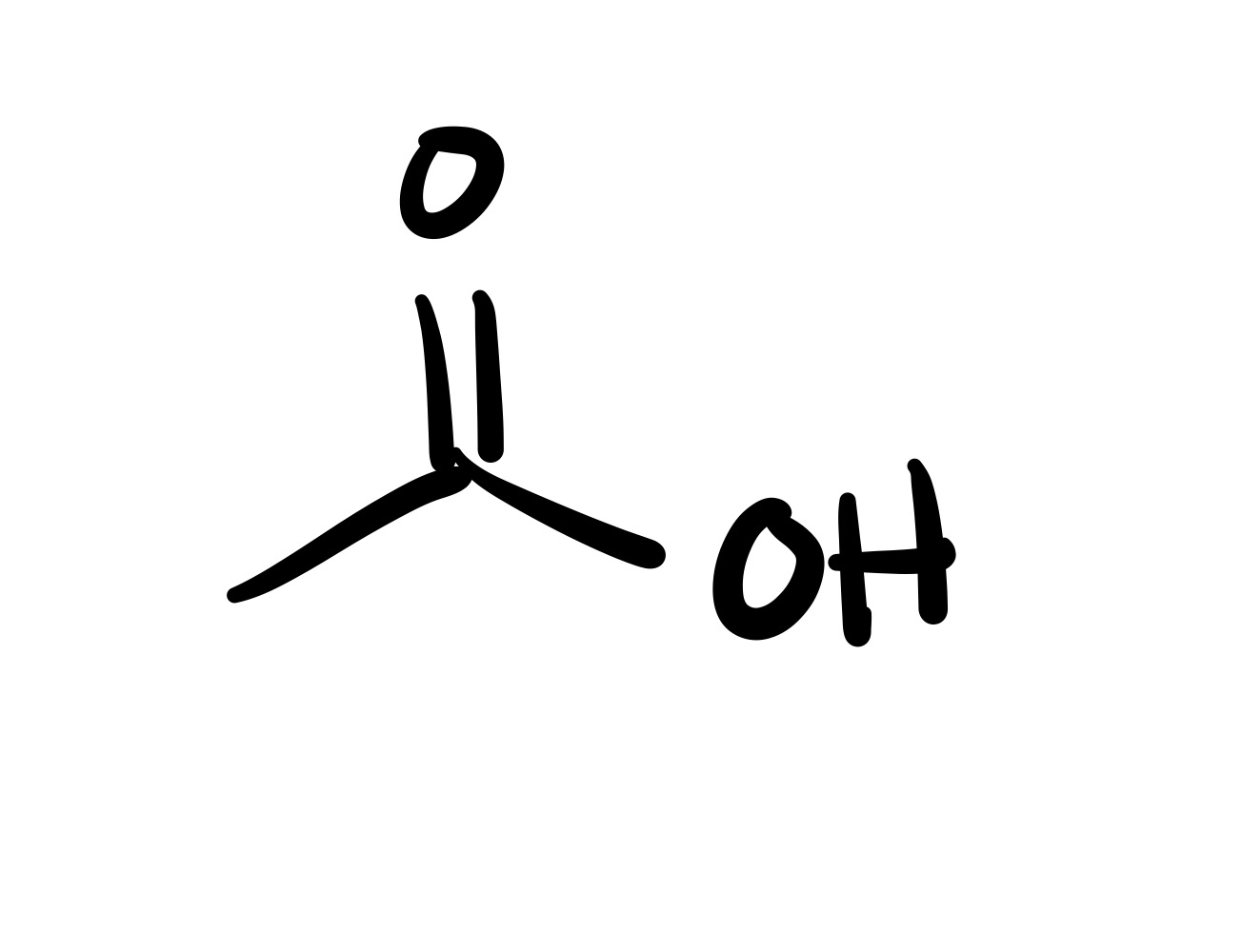 <p>The H leaves the OH, and a double bond forms to the remaining O. And an O adds to the H </p>