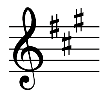 <p>Key with three sharps</p>