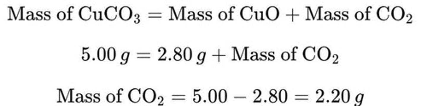 <p>CuCO3 (s)→CuO(s)+CO2 (g)</p>