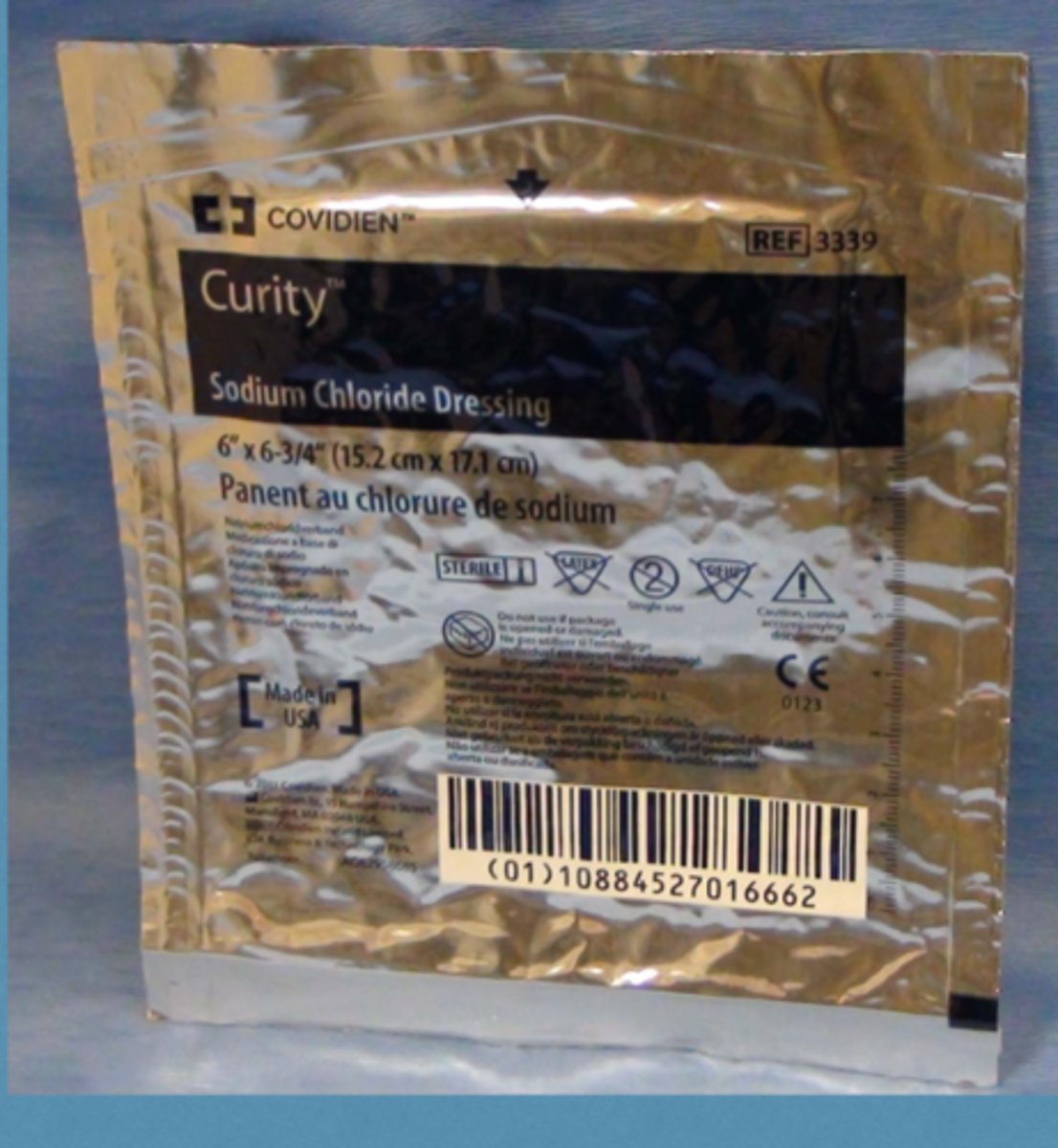 <p>Sodium Chloride dressing is a hypertonic saline dressing designed to promote healing in necrotic draining or infected wounds. The primary layer provides debridement with osmotic action while leaving the wound moist.</p><p>Primary Layer.</p>