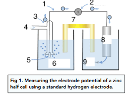 <p>Label the 9 parts of the copper half cell connected to a SHE (electrolysis)</p><p></p>
