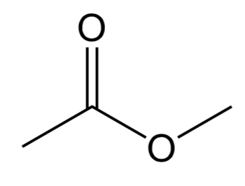 <p>A C=O bond with a O-C bond and C bonded to the C.</p>