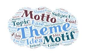 <p>the subject of a talk, a piece of writing, a person's thoughts, or an exhibition; a topic.</p><p>What should our theme in science be? </p>